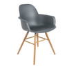Dark Grey Plastic Pair of 2 Carver Chairs - Albert Kuip