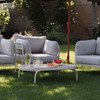 Aluminium & Oak Effect Outdoor Coffee Table  - Vista