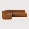 Ethnicraft Tan Leather Sofa 701 Set 3 Left