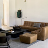 Ethnicraft Tan Leather Sofa 701 Set 6 Left