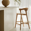 Ethnicraft Bok Bar Chair Oak Cognac Leather Seat – 75cm Seat Height