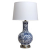 Pair of Oriental Bottle Table Lamps - Peony  & Pheasant