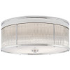 Visual Comfort Allen Large Round Flush Mount By Ralph Lauren - Polished Nickel and White Glass