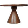 Libra Monterey Round Solid Mango Wood Dining Table Dark Stain 116.5cm – Seats 4 to 6
