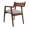 Libra Monterey Upholstered Dining Chair Dark Wood Frame with Beige Fabric & Curved Back
