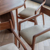 Libra Monterey Upholstered Dining Chair Dark Wood Frame with Sage Green Fabric and Curved Back