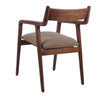 Libra Monterey Upholstered Dining Chair Dark Wood Frame with Cappuccino Fabric and Curved Back