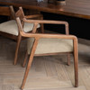 Libra Monterey Upholstered Dining Chair Dark Wood Frame with Cappuccino Fabric and Curved Back