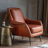 Gallery Direct Brompton Brown Leather Armchair – Modern Gallery Direct Brompton Brown Leather Armchair – Modern
