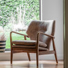 Gallery Direct Jensen Brown Leather Armchair – Modern Gallery Direct Jensen Brown Leather Armchair – Modern