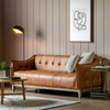 Gallery Direct Ecclestone Brown Leather Sofa – Modern Gallery Direct Ecclestone Brown Leather Sofa – Modern