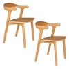 Natural Wood Dining Chair Round Back & Armrest Northwood