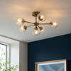 Gallery Direct Allegra Brass 6-Light Ceiling Light