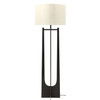 Libra Campbell Hammered Iron Floor Lamp with Linen Shade Black H174cm Libra Campbell Hammered Iron Floor Lamp with Linen Shade Black H174cm