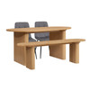Oval Fluted Dining Table With 2 Chairs And Bench Oak – Fluted Oak, Japandi Rounded Design – Axel