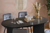 Oval Fluted Dining Table Black – Fluted, Japandi Rounded Design – Axel