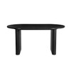 Oval Fluted Dining Table With 4 Chairs Black, Oak – Fluted Oak, Japandi Rounded Design – Axel