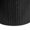 Round Fluted Dining Table with 4 Chairs Black, Oak – Fluted Oak, Japandi Rounded Design – Axel