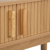 Console Table Oak– Fluted Oak, Japandi Rounded Design – Axel
