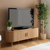 Fluted TV Unit Oak – Fluted Oak, Japandi Rounded Design – Axel