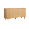 2 Door Fluted Sideboard Oak – Fluted Oak, Japandi Rounded Design 160 cm – Axel