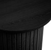 Fluted Side Table Black, Oak – Fluted Oak, Japandi Rounded Design – Axel