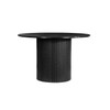 Round Fluted Dining Table Black, Oak – Fluted Oak, Japandi Rounded Design – Axel
