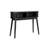 Console Table Black, Oak – Fluted Oak, Japandi Rounded Design – Axel