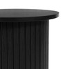 Round Fluted Coffee Table Black, Oak – Fluted Oak, Japandi Rounded Design – Axel