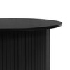 Round Fluted Coffee Table Black, Oak – Fluted Oak, Japandi Rounded Design – Axel
