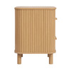 2 Drawer Fluted Bedside Oak, Natural – Fluted Oak, Japandi Rounded Design – Axel