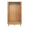 2 Door 1 Drawer Fluted Wardrobe Oak, Natural – Fluted Oak, Japandi Rounded Design – Axel