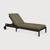 Ethnicraft Black Outdoor Adjustable Lounger Jack Green