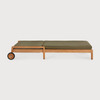 Ethnicraft Teak Outdoor Adjustable Lounger Jack Green Cushions