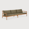 Ethnicraft Teak Outdoor 3 Seat Sofa Jack Green Cushions