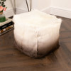 Native Natural Ivory/Brown Goatskin Ombré Pouf