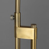 Gold Adjustable Arc Floor Lamp Natural Linen Shade -Archie