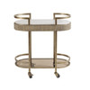 Libra Belvedere Aged Gold Drinks Trolley – Marble Top & Tinted Glass Shelf H83.5cm