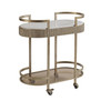 Libra Belvedere Aged Gold Drinks Trolley – Marble Top & Tinted Glass Shelf H83.5cm