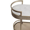 Libra Belvedere Aged Gold Drinks Trolley – Marble Top & Tinted Glass Shelf H83.5cm