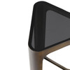 Libra Thorpe Triangular Accent Table – Smoked Gold Frame & Black Tinted Glass H60cm Libra Thorpe Triangular Accent Table – Smoked Gold Frame & Black Tinted Glass H60cm