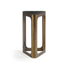 Libra Thorpe Triangular Accent Table – Smoked Gold Frame & Black Tinted Glass H60cm
