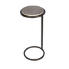 Libra Iota Accent Table – Grey Emperador Marble, Aged Silver Frame H59cm