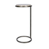 Libra Iota Accent Table – Grey Emperador Marble, Aged Silver Frame H59cm