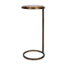 Libra Iota Accent Table – Forest Brown Marble, Smoked Gold Frame H59cm
