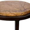 Libra Iota Accent Table – Forest Brown Marble, Smoked Gold Frame H59cm