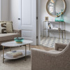 Libra Toronto Marble Top & Base Console Table – Grey Marble Antique Brass 111×33×79cm