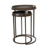 Libra Blurred Seascape Nesting Side Tray Tables – Set of 2, Taupe