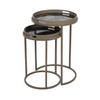 Libra Impasto Brushstroke Nesting Side Tray Tables – Set of 2, Taupe