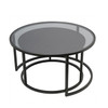 Libra Turner Set of 2 Nesting Coffee Tables – Clear Glass & Slate‑Effect